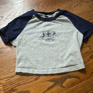 🌿SHEIN Navy and Gray Cropped Tee🌿